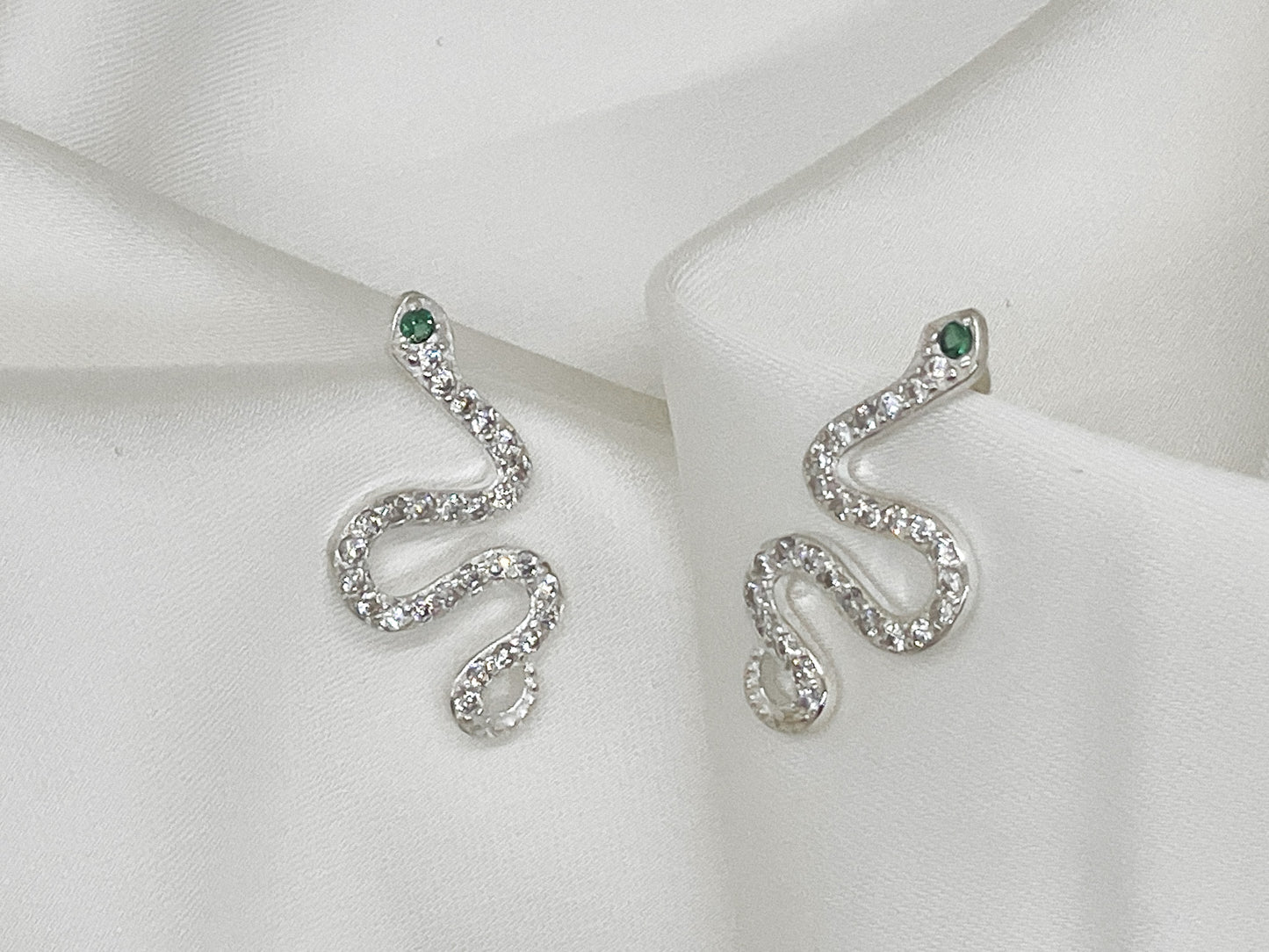 Olivia Snake Silver Earrings