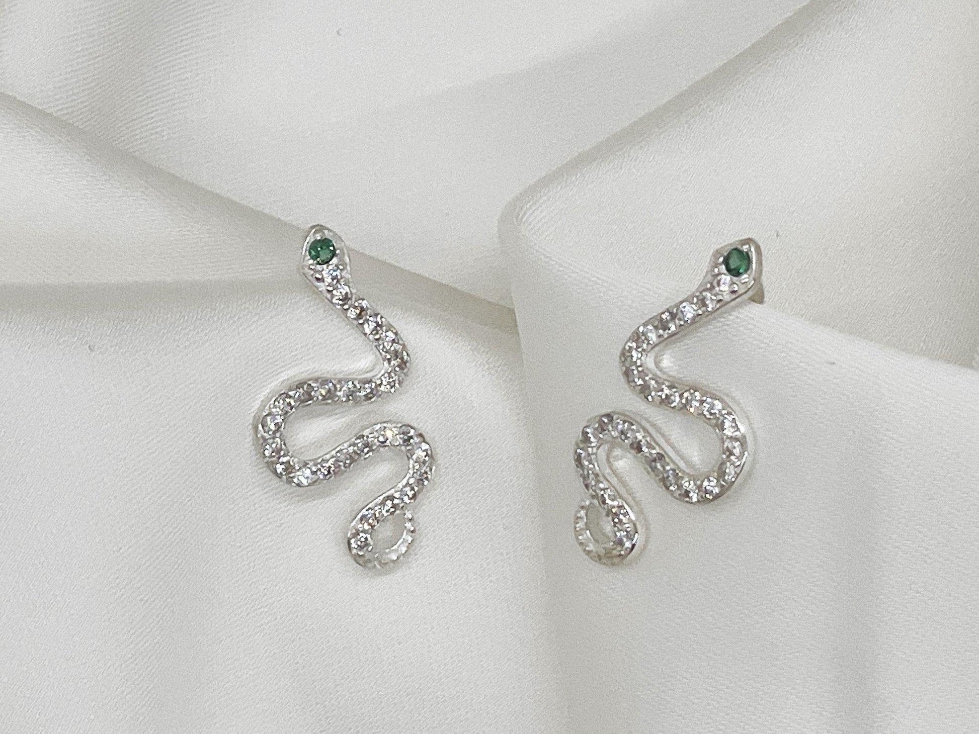 Olivia Snake Silver Earrings