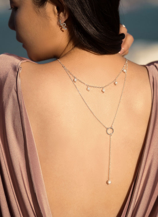 The Patricia Pearls and Silver Necklace