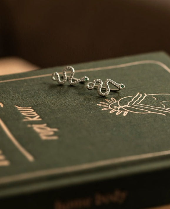 Olivia Snake Silver Earrings